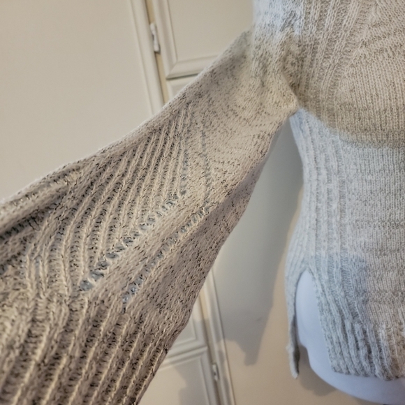 Copper Key Heather Grey Turtleneck Sweater w/ Lacy Detailing - Picture 3 of 8